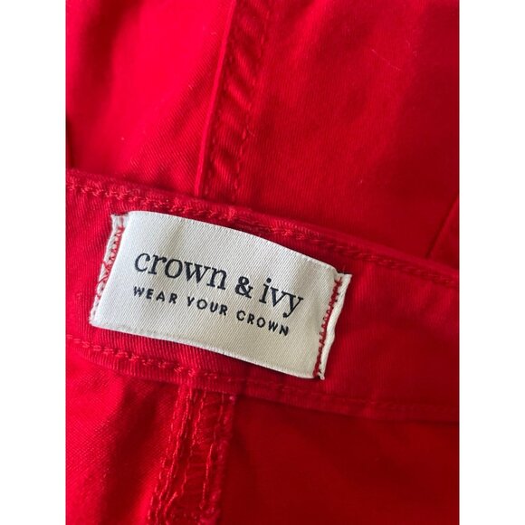 Crown & Ivy high-rise skinny red pants NWT size 16 - Picture 3 of 6